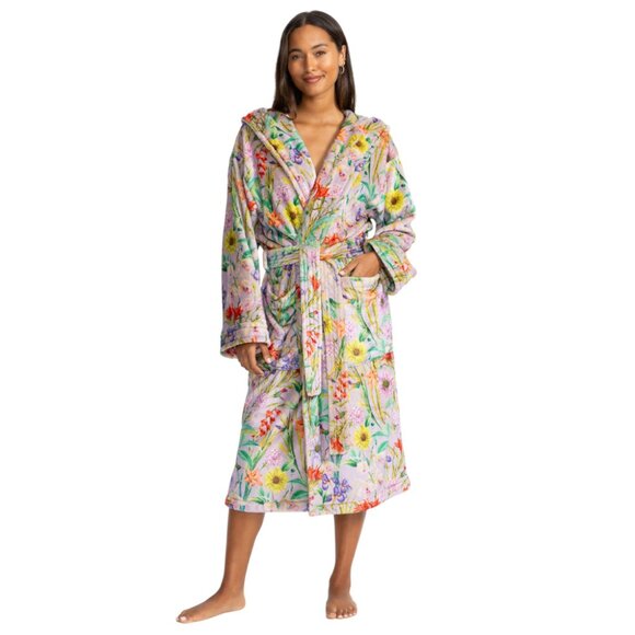 Johnny Was Daphne Cozy Robe Flowers Sleepwear Home Lounge Floral Purple NEW - Picture 1 of 5